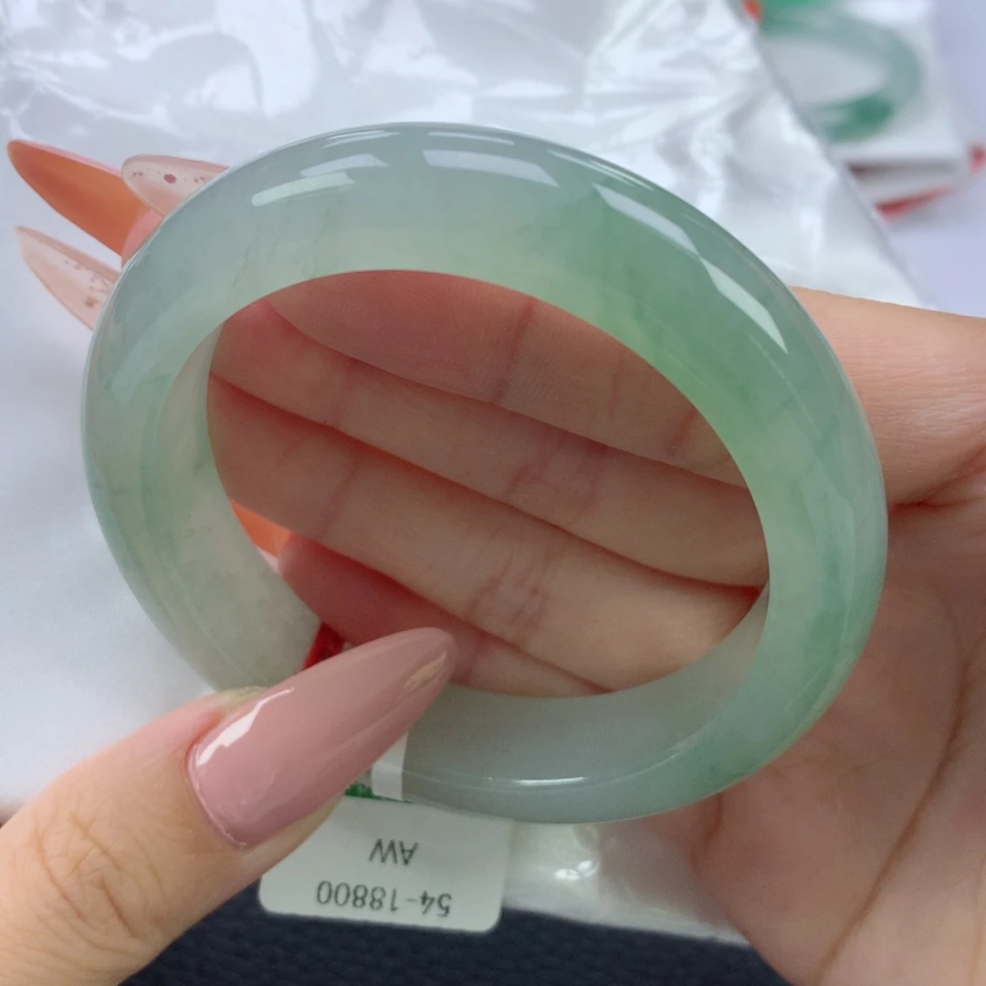 翡翠手镯未镶嵌缅甸天然翡翠A货54