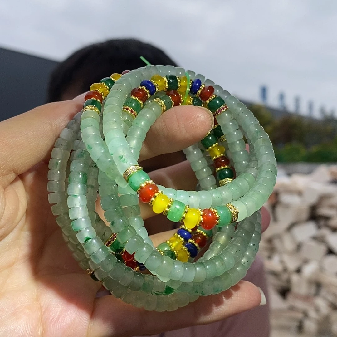 未镶嵌手链和田玉（糖玉）非洲翠手串