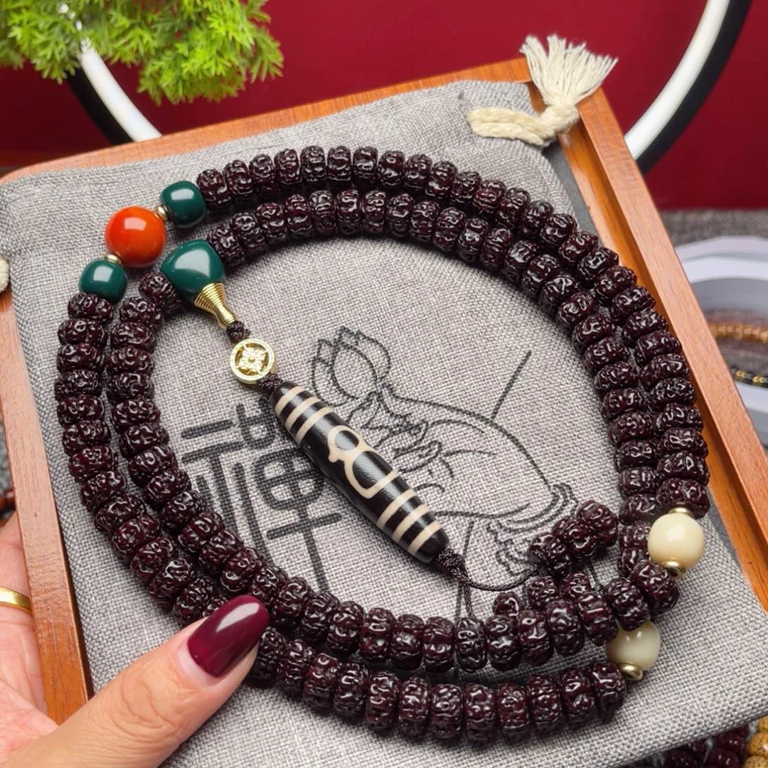 吊坠金刚菩提藏式直切一代龙黑金