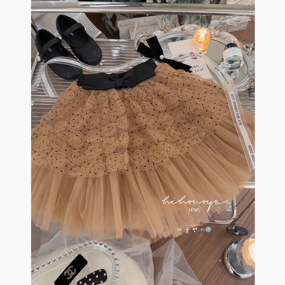 【玫瑰庄园】五Hihoniya~2025冬季宝宝高奢千金玫瑰提花蓬蓬纱裙