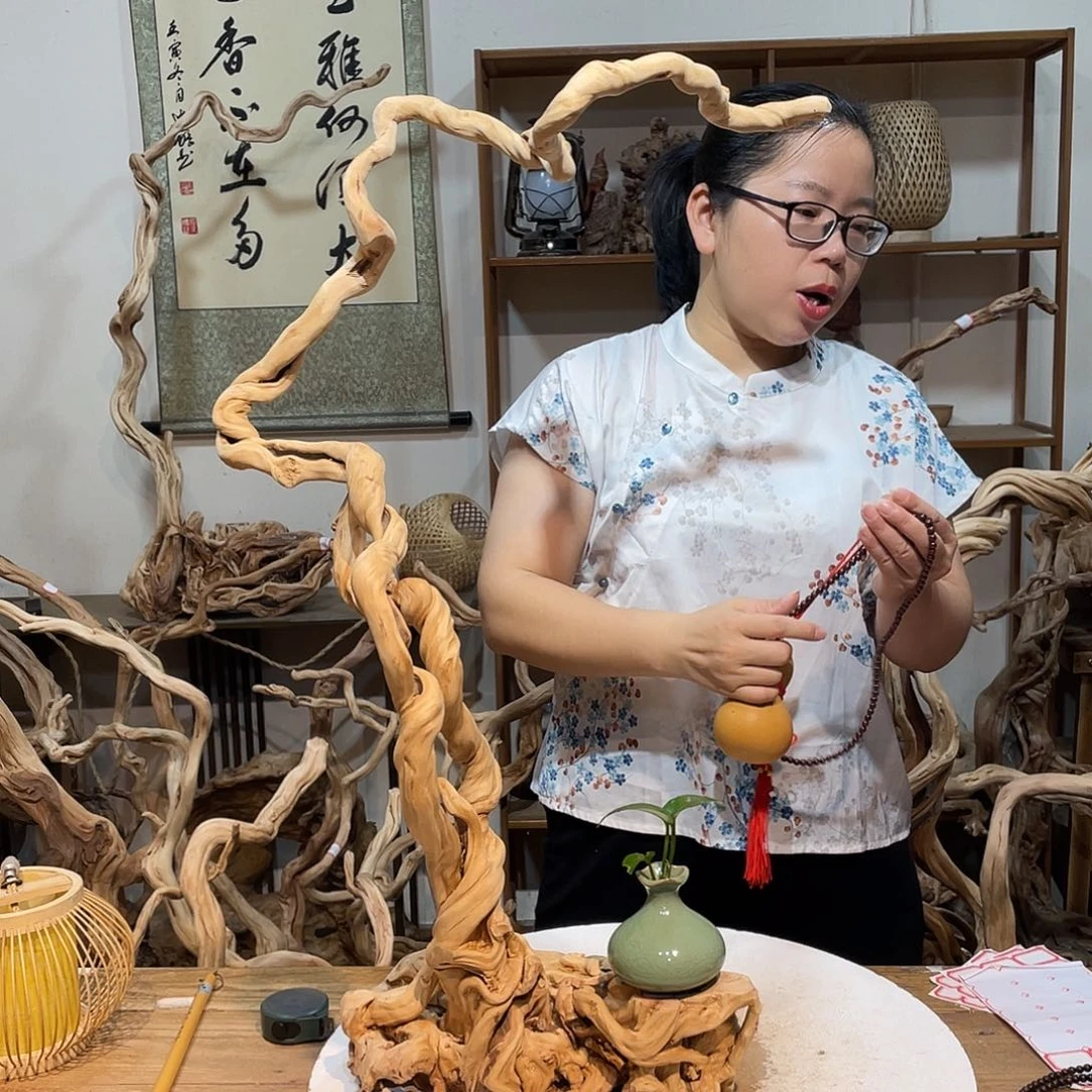 香榧木杜鹃根根艺摆件