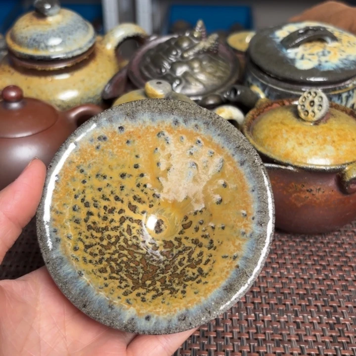 茶杯紫砂鸡油黄斗笠130