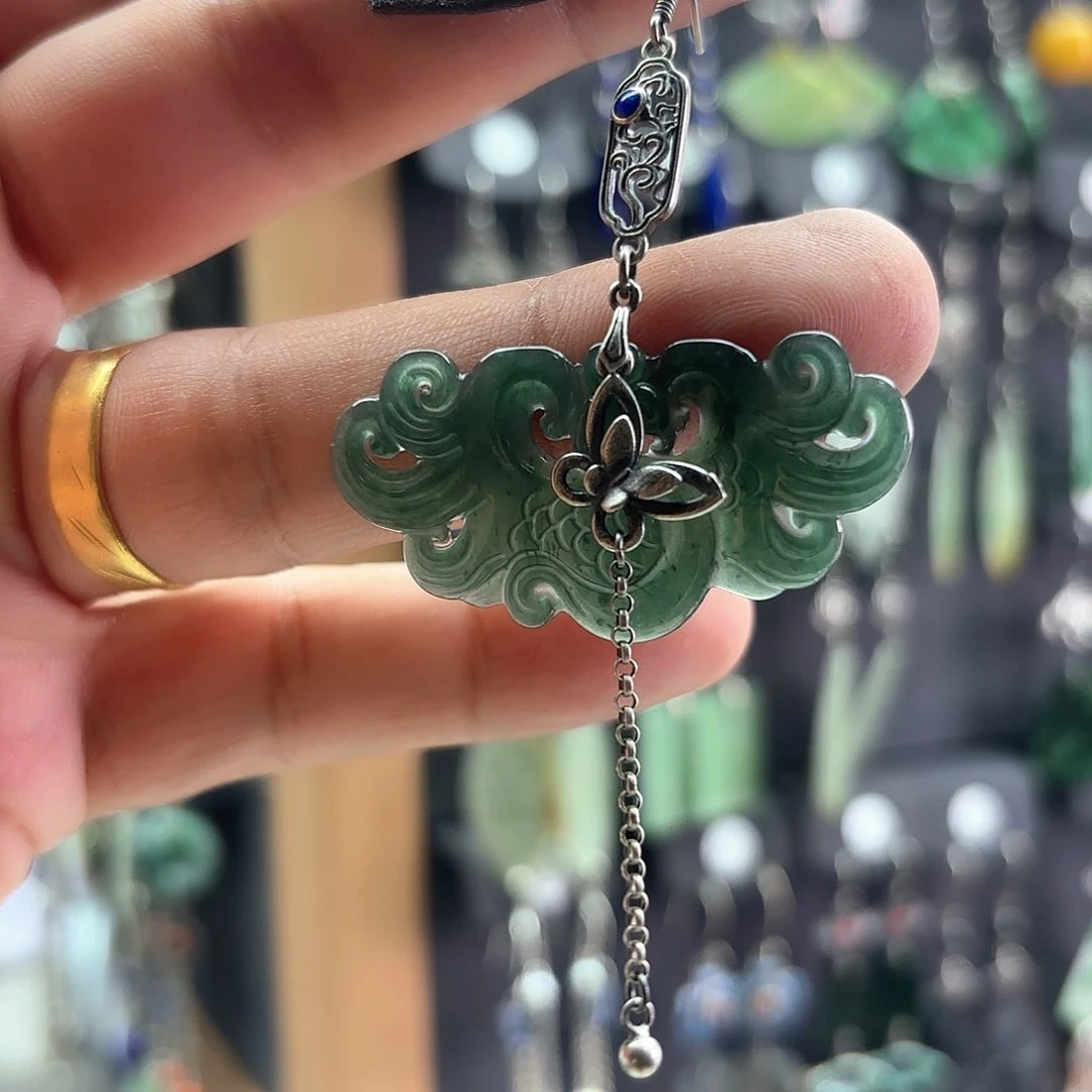 翡翠银S925镶嵌耳饰广****司