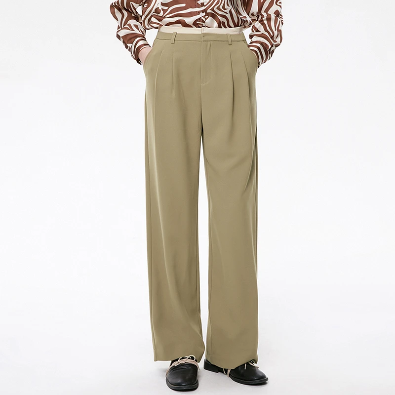 高腰微弹长裤子休闲裤女51NY0P0250