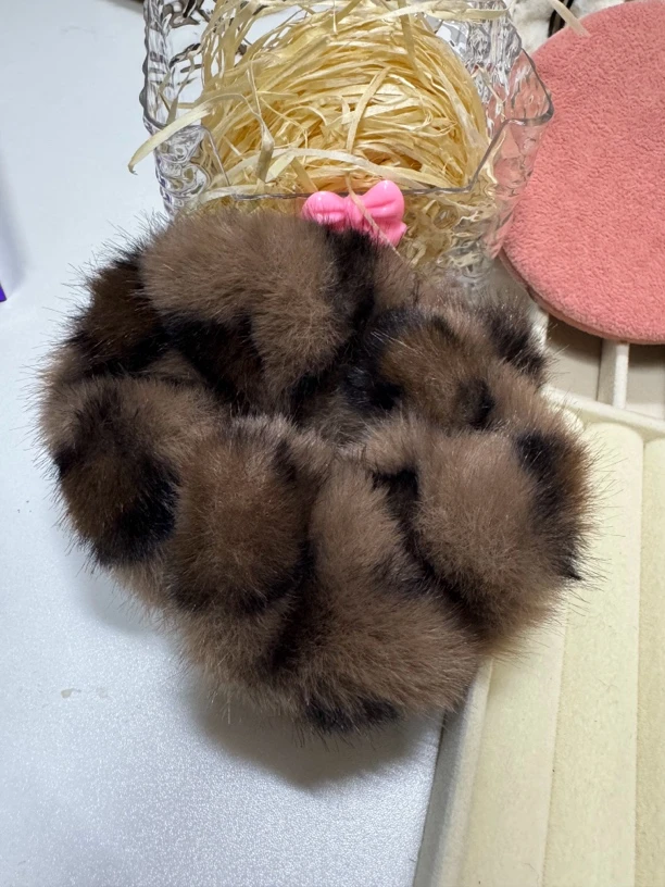 秋冬毛绒发绳女扎马尾头绳简约气质豹纹系皮筋可爱大肠发圈头饰韩