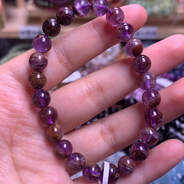 未镶嵌手串水晶7.8紫幽灵