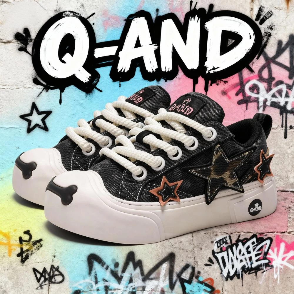 奇安达官方旗舰店秋冬季大菠萝情侣款男鞋女鞋休闲帆布鞋子055