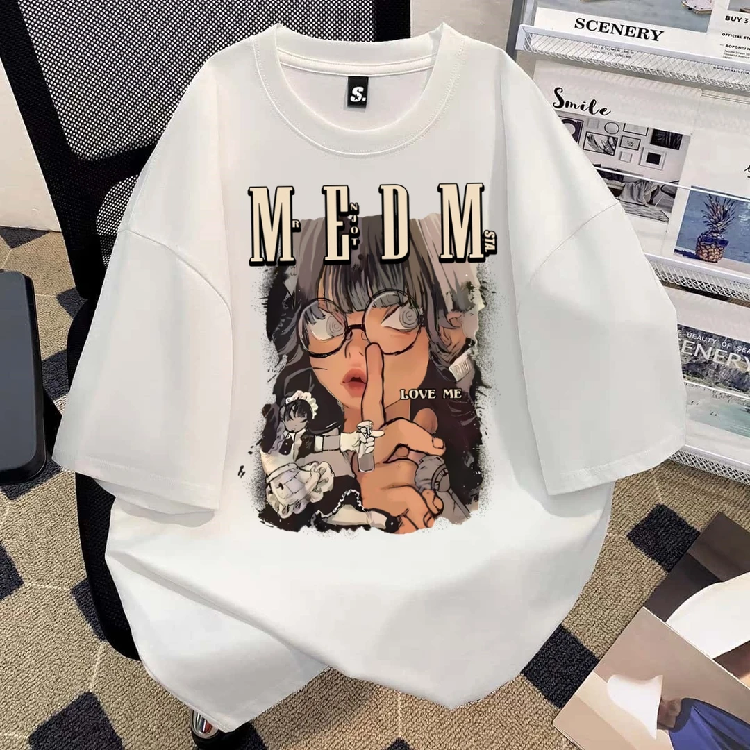 STA.MEDM国潮美式卡通印花短袖t恤女男夏季潮牌纯棉宽松情侣上衣
