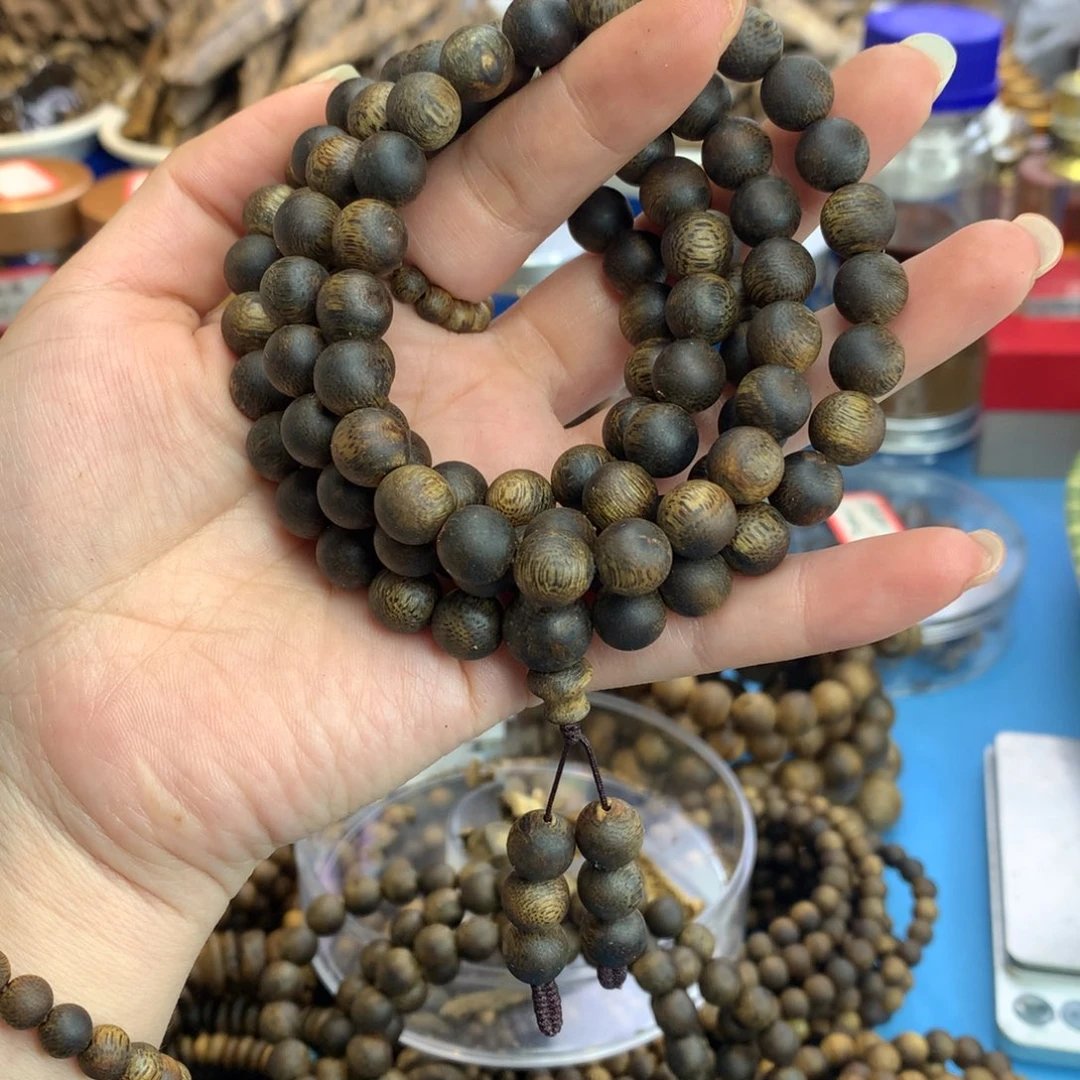 沉香沉香碎屑09圆珠多圈沉水浮50克+