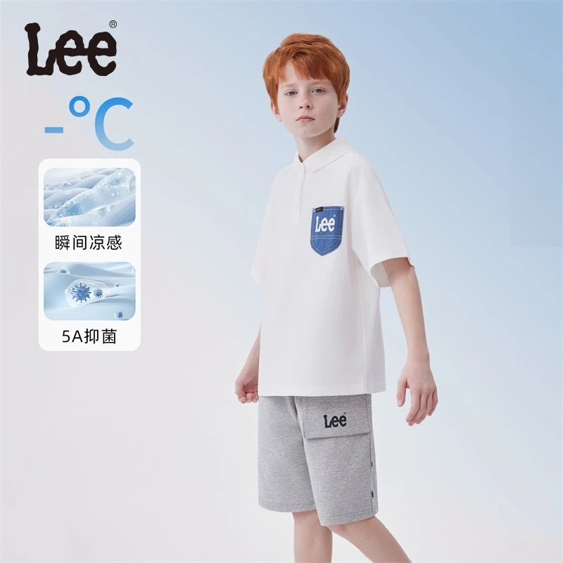 【速干抑菌】Leekids儿童短袖T恤运动夏季POLO衫休闲舒适速干凉感