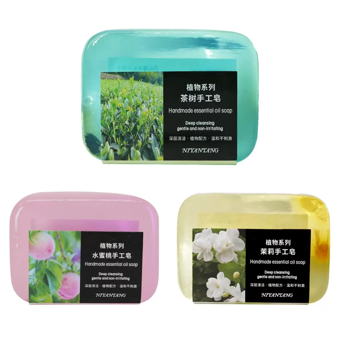 到手三款植物精油皂洁面沐浴通用