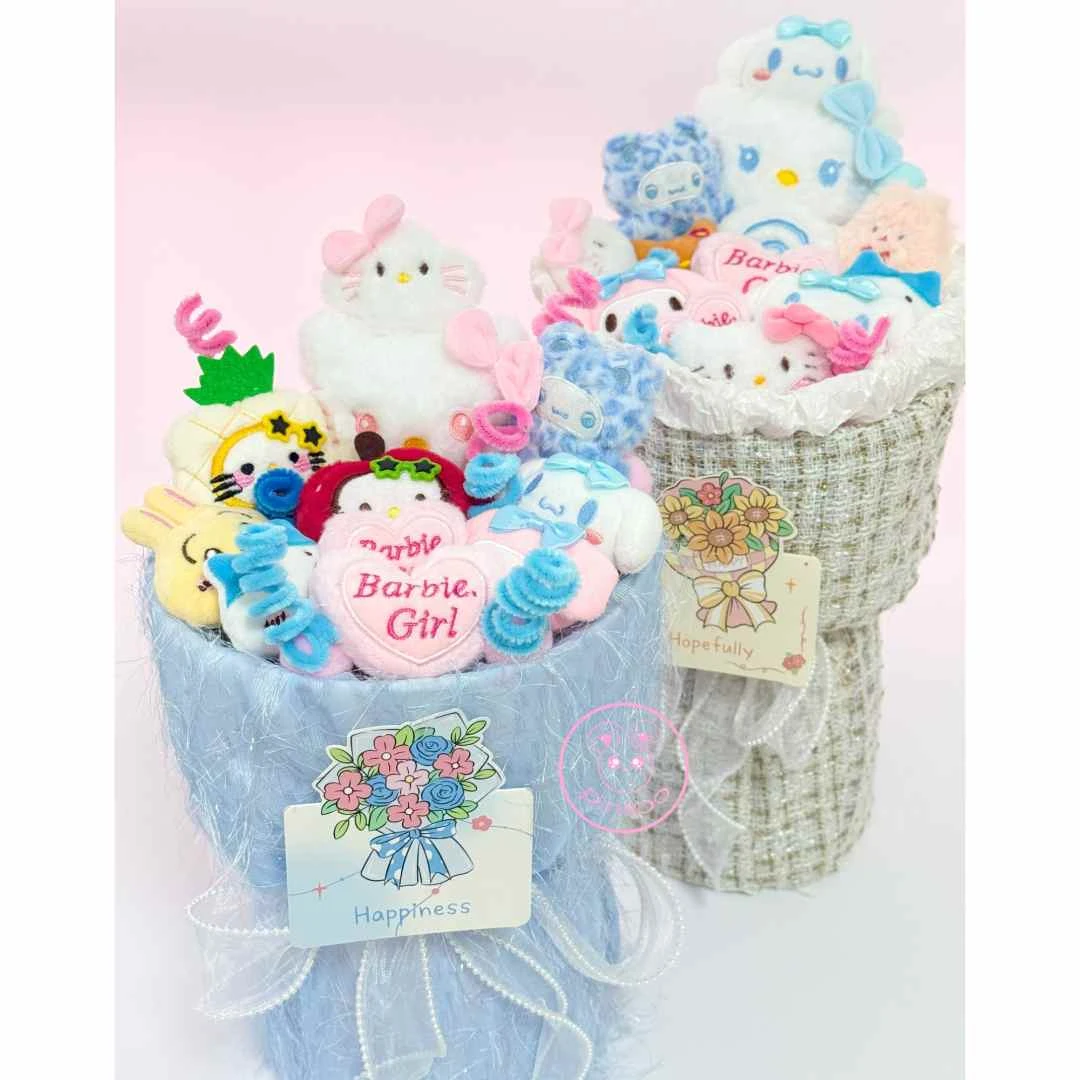 原创设计-玉桂狗库洛米凯蒂猫花束女孩子生日礼物送闺蜜毕业拍照