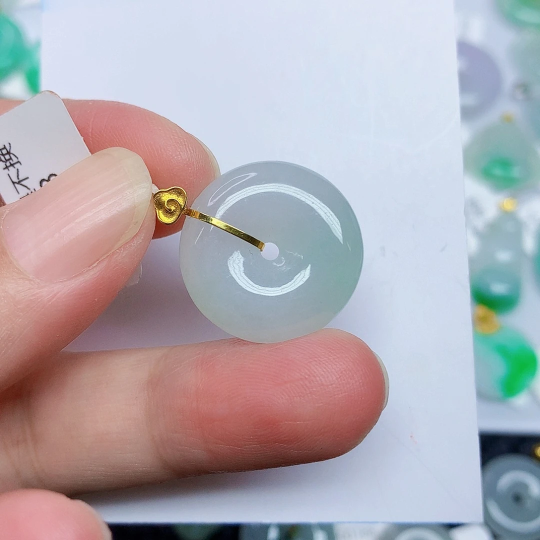 翡翠18K金镶嵌颈饰356778