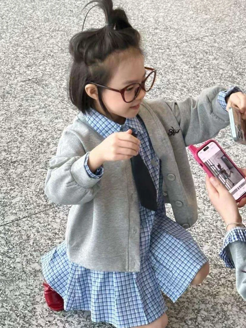 扣号备注编码No退No换洋气男童女童夏季百搭长袖牛仔白色针织宝宝