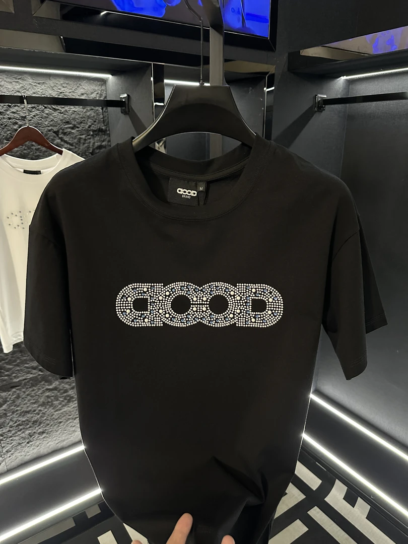 2025设计师休闲时尚舒适新款潮流男装百搭短袖网红圆领个性--335