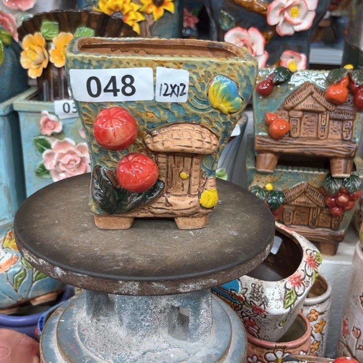 紫砂花盆粗陶材质多肉花盆