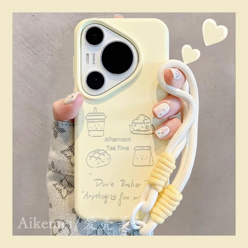 适用华为pura70pro+手机壳Xiaomi15线条风甜品80Ultra液态硅胶荣