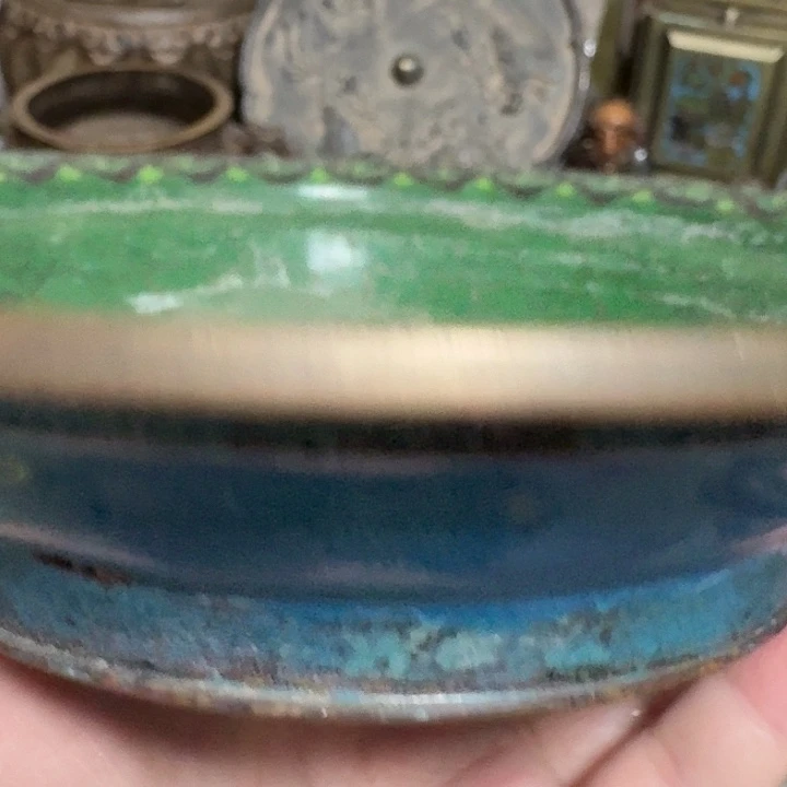 赵***孟铜桌面摆件，铜碗，