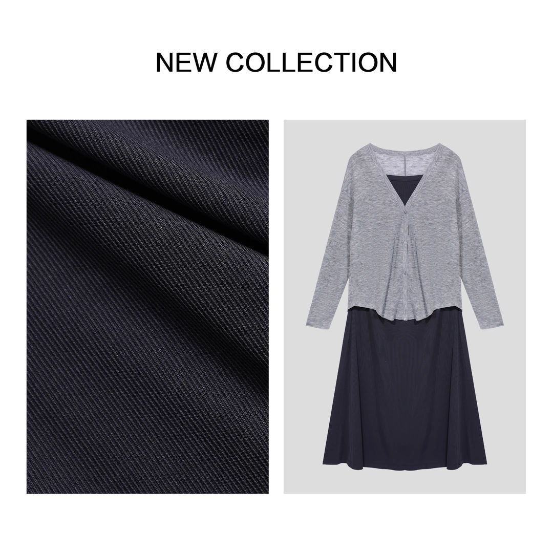 【龙哥专属】D3F39038B 春季女士浅灰外套连衣裙套装 柔软贴 2451