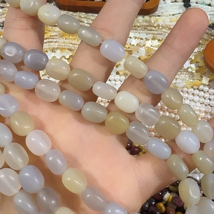 玛瑙/玉髓合金珠宝半成品一条磨砂老玛瑙随行方糖