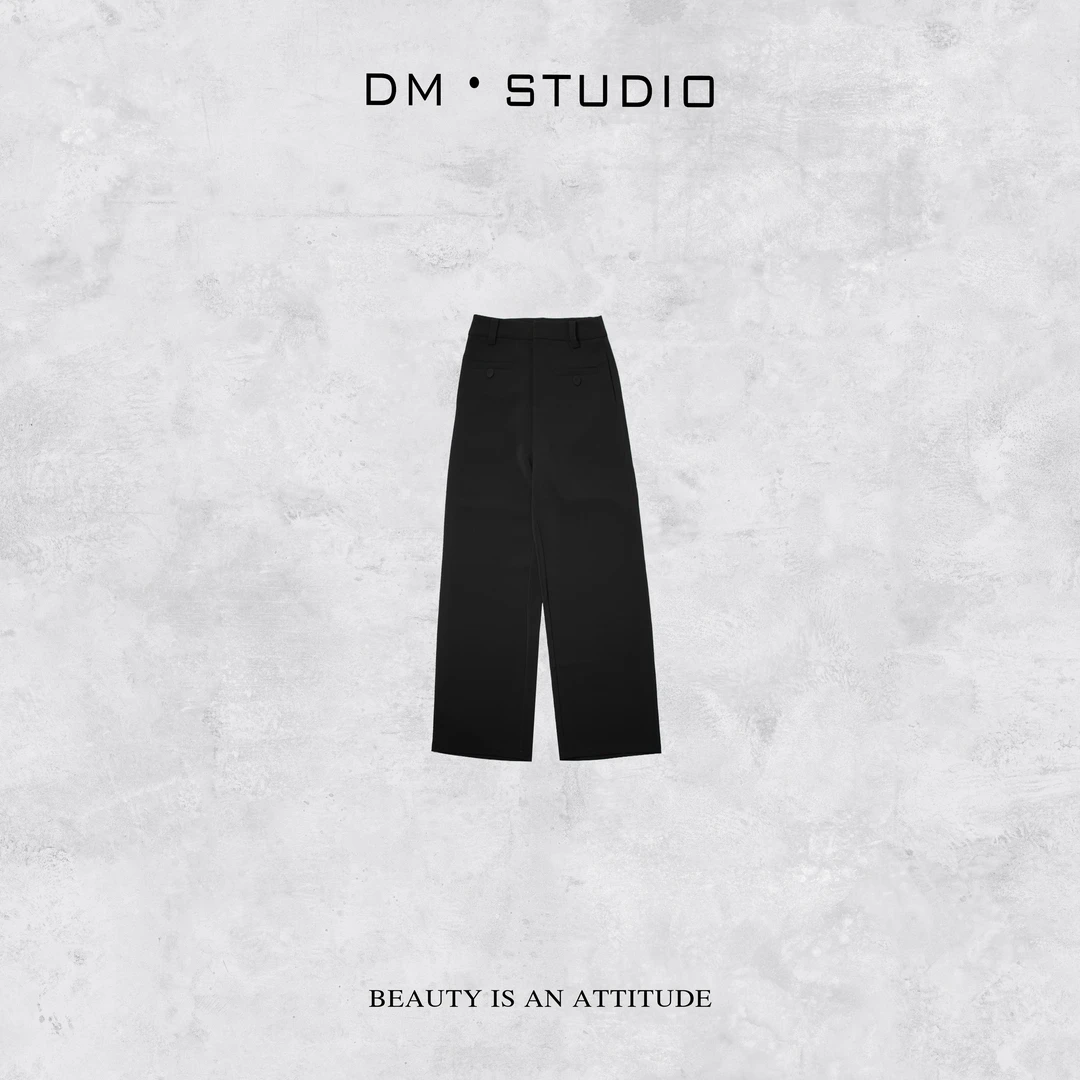DEDM-DM•STUDIO/气质简约日常休闲百搭纯色垂感阔腿西裤（AC25117）