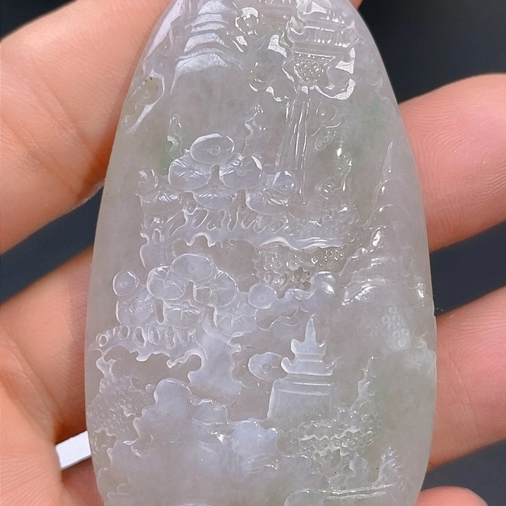 颈饰未镶嵌翡翠山水牌