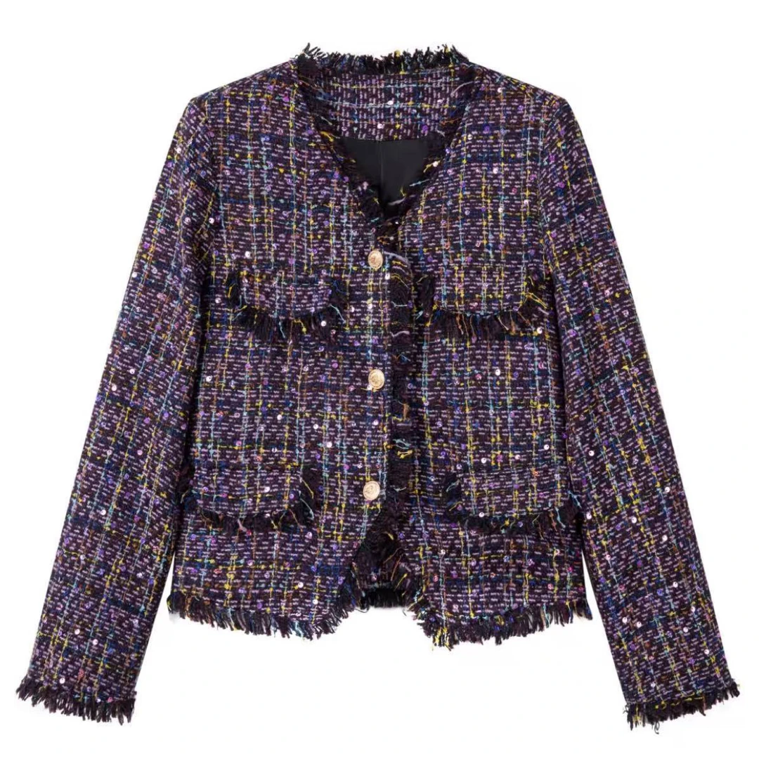 m时尚优雅奢品设计感手工拔流苏小香风外套W720