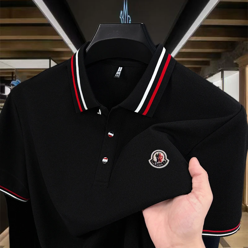 【奥莱撤柜】法国轻奢男士t恤夏季休闲时尚大牌宽松透气翻领polo衫