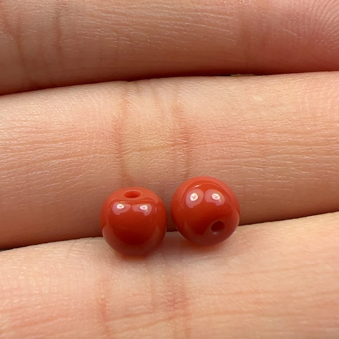 未镶嵌对珠南红玛瑙