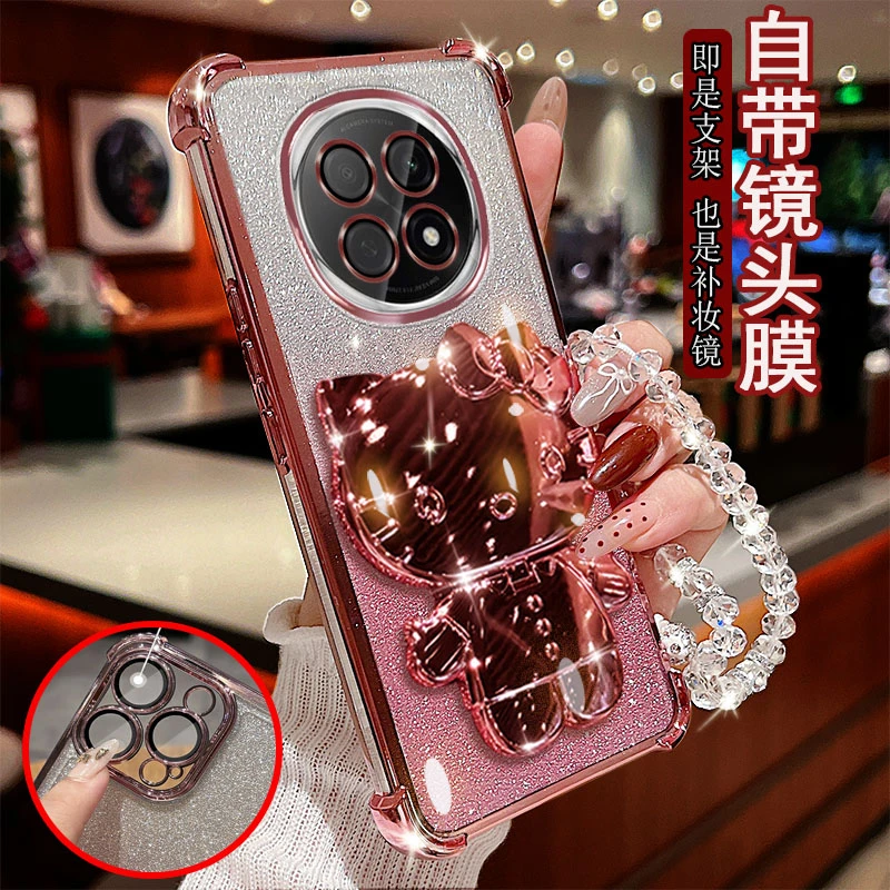 适用oppo a5pro手机壳PKP110小猫支架镜子气囊防摔套镜头全包边款