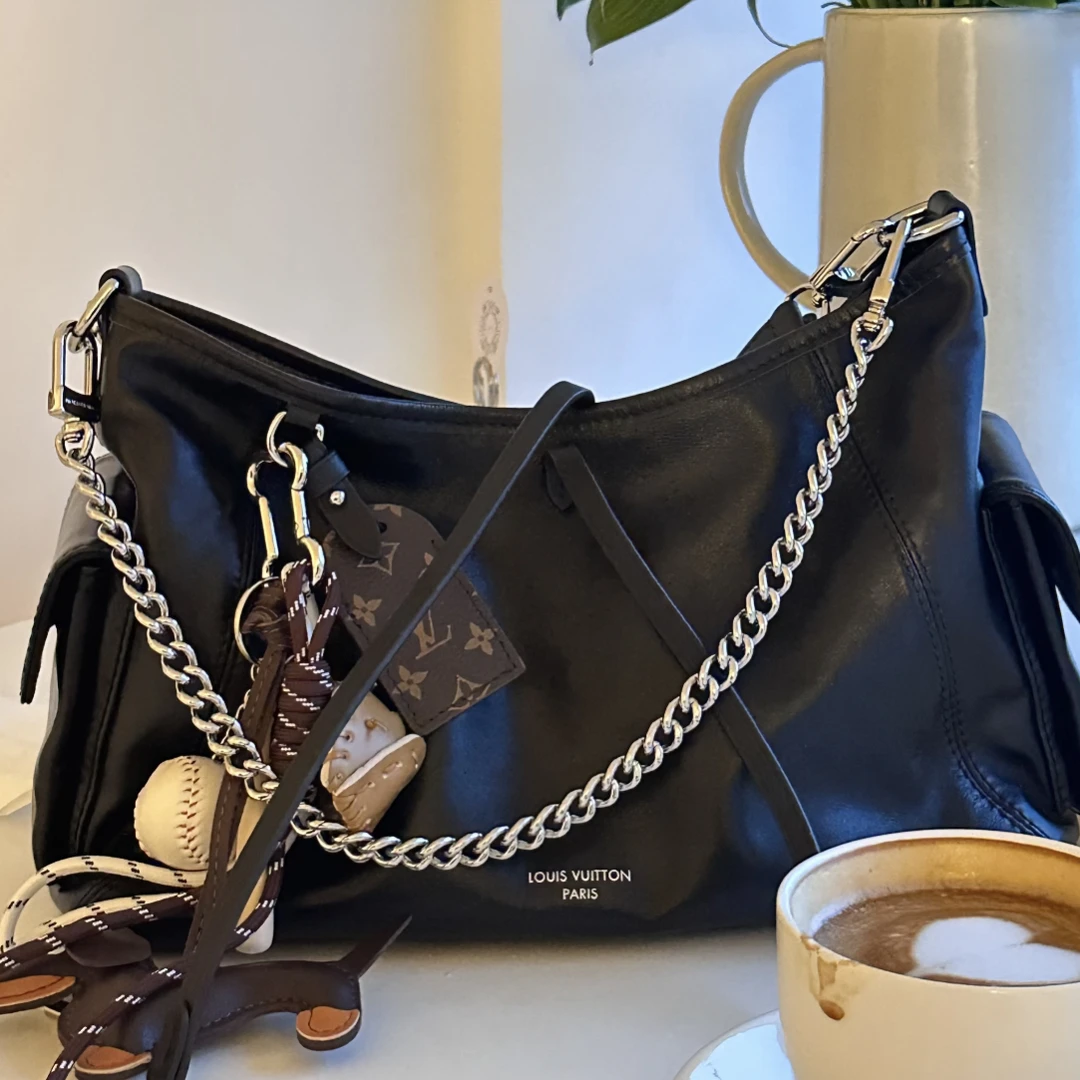 99新 LouisVuitton/路易威登 carryall小号全皮黑武士包休闲时尚