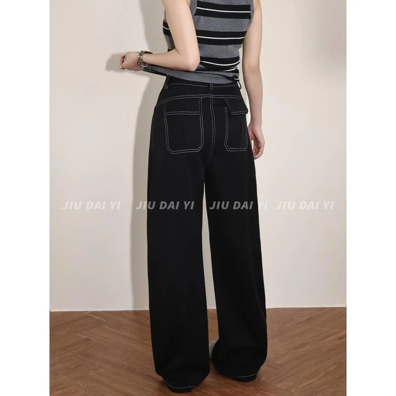 玖黛衣【线雕裤】早秋明线设计宽松遮肉裤子KZP44312 KZP44313