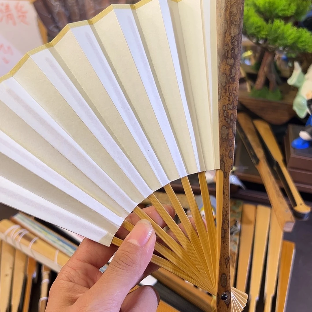 扇子余四海白花梅鹿六寸