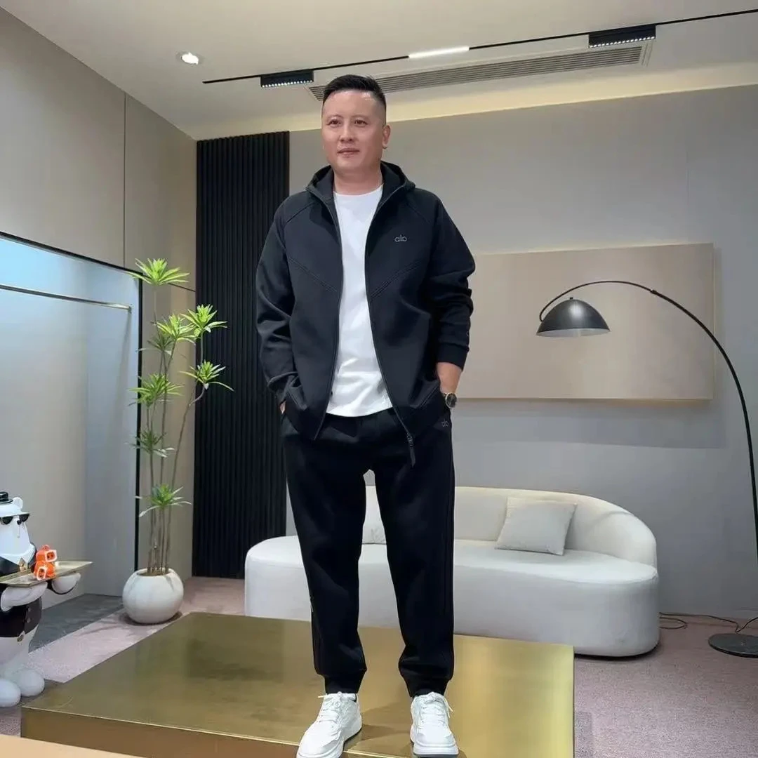 品至家秋季男士轻奢重磅时尚休闲运动套装高级舒服连帽开衫两件套