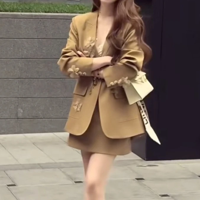 1054韩系老钱风西装套装25秋穿搭高级感半身裙两件套休闲时尚气质