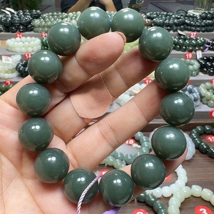 未镶嵌手链和田玉新疆且末蓝卡16