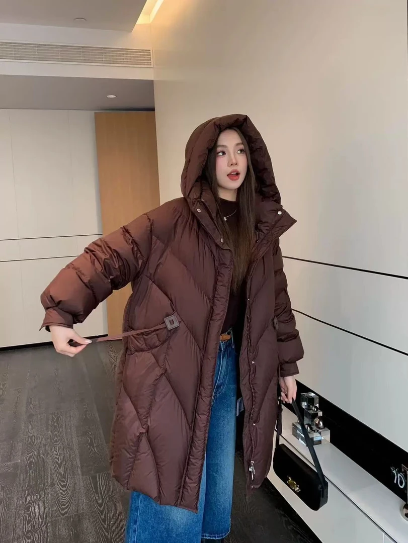 2024冬季新款廓形宽松显瘦中长款羽绒外套设计款