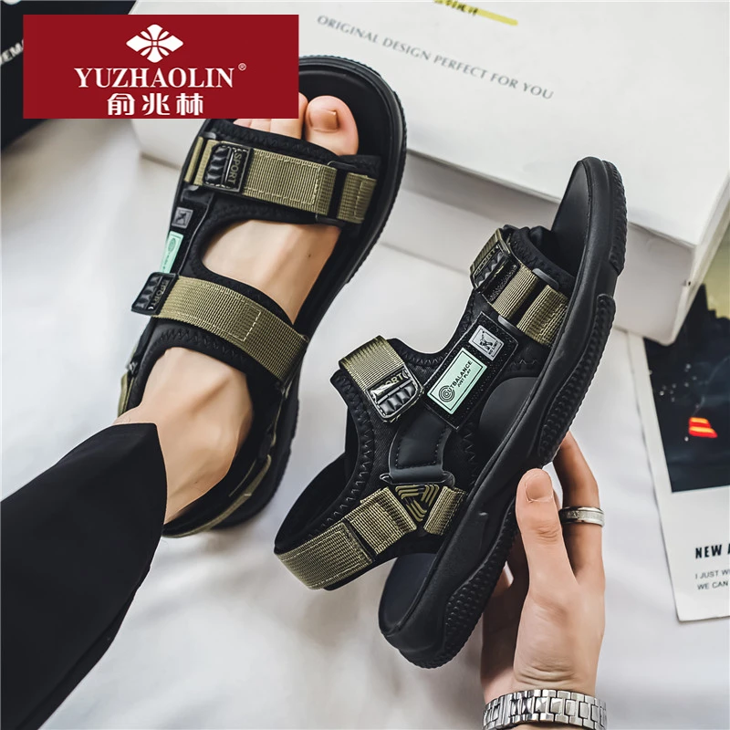 【俞兆林】正版凉鞋男士夏季外穿防滑耐磨青少年厚底运动开车沙滩鞋