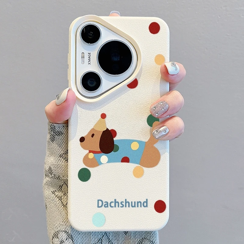 波点小狗适用华为Pura70Pro手机壳创意mate60/70小众防摔保护套软