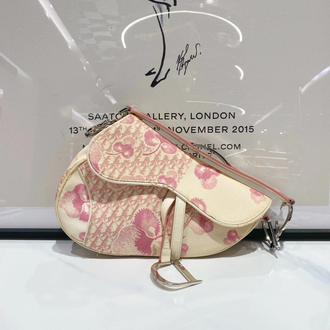 95新 DIOR/迪奥 Dior迪奥粉色马鞍包（14138）