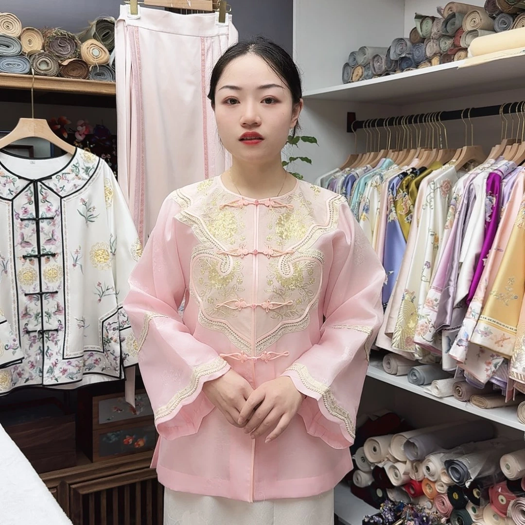 特炸欧根纱国风外套