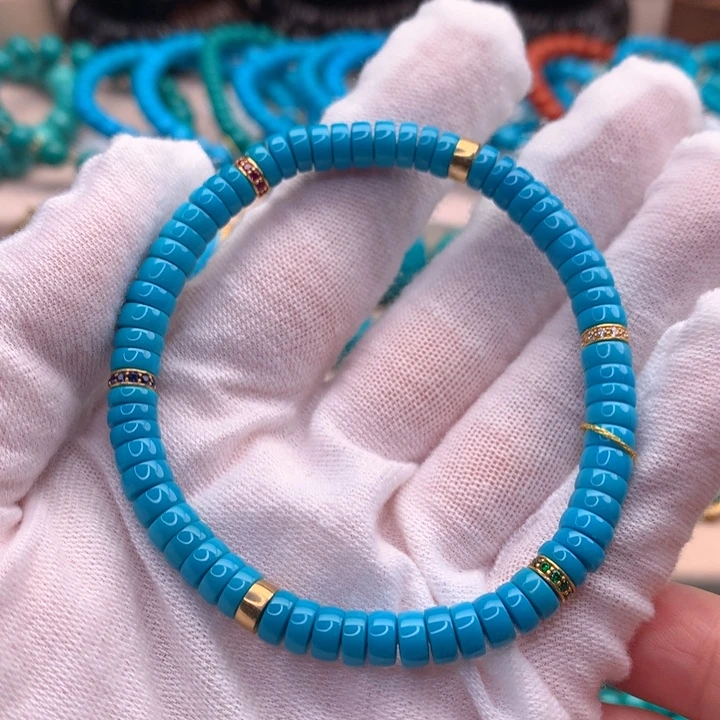 绿松石18K金镶嵌配饰