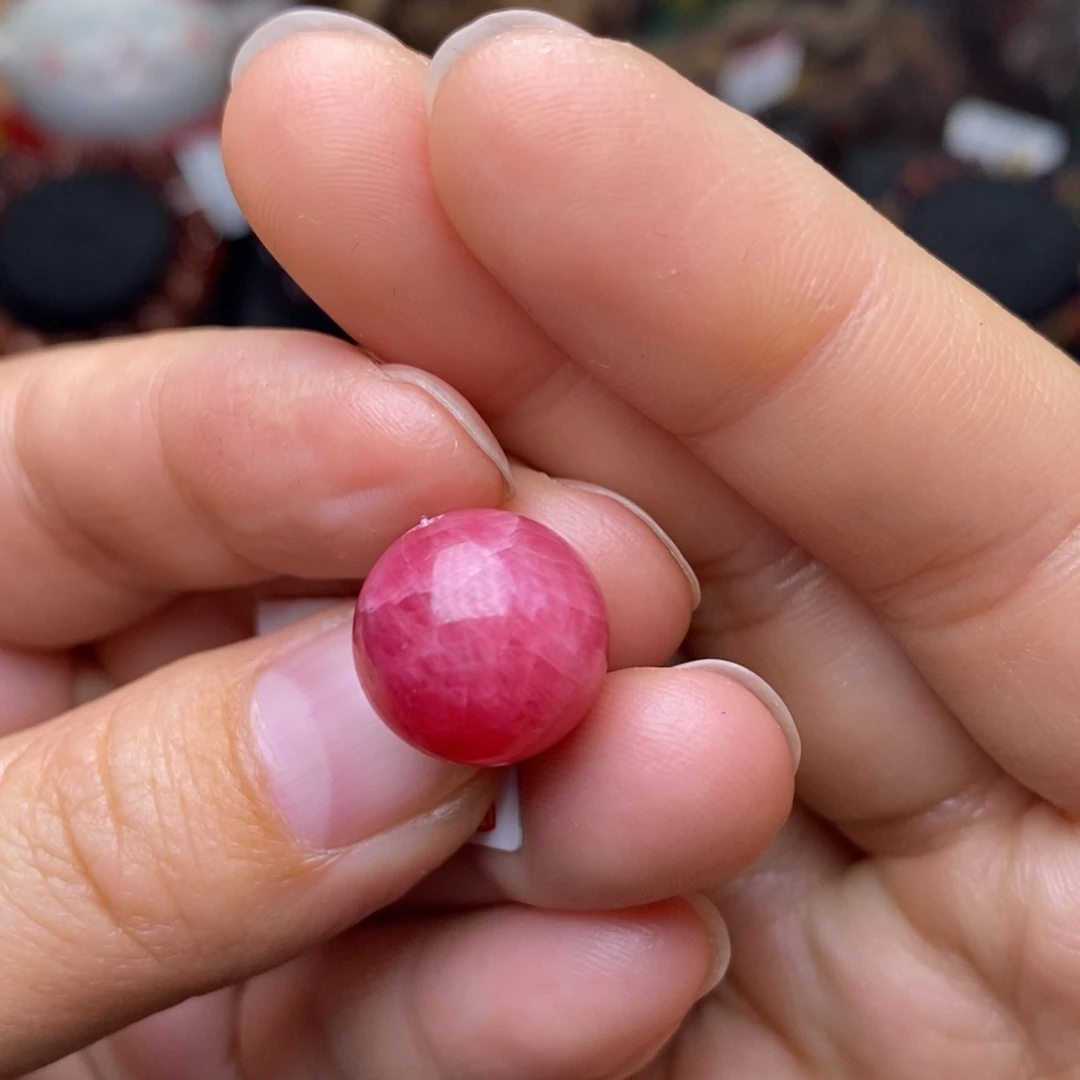 蔷薇辉石A012蔷薇石单珠13m未镶嵌E****e