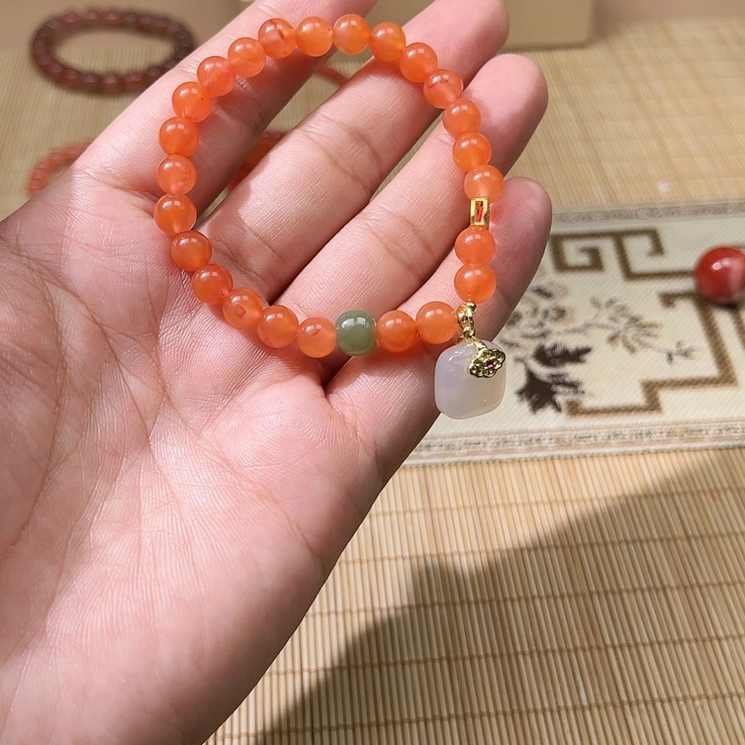 南红玛瑙合金手链南红