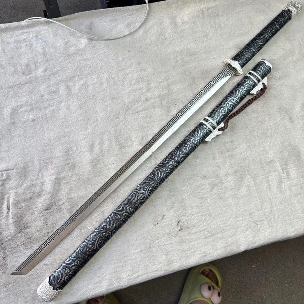 2180 龙泉昊天宝剑高猛钢唐横刀包皮鞘未开刃
