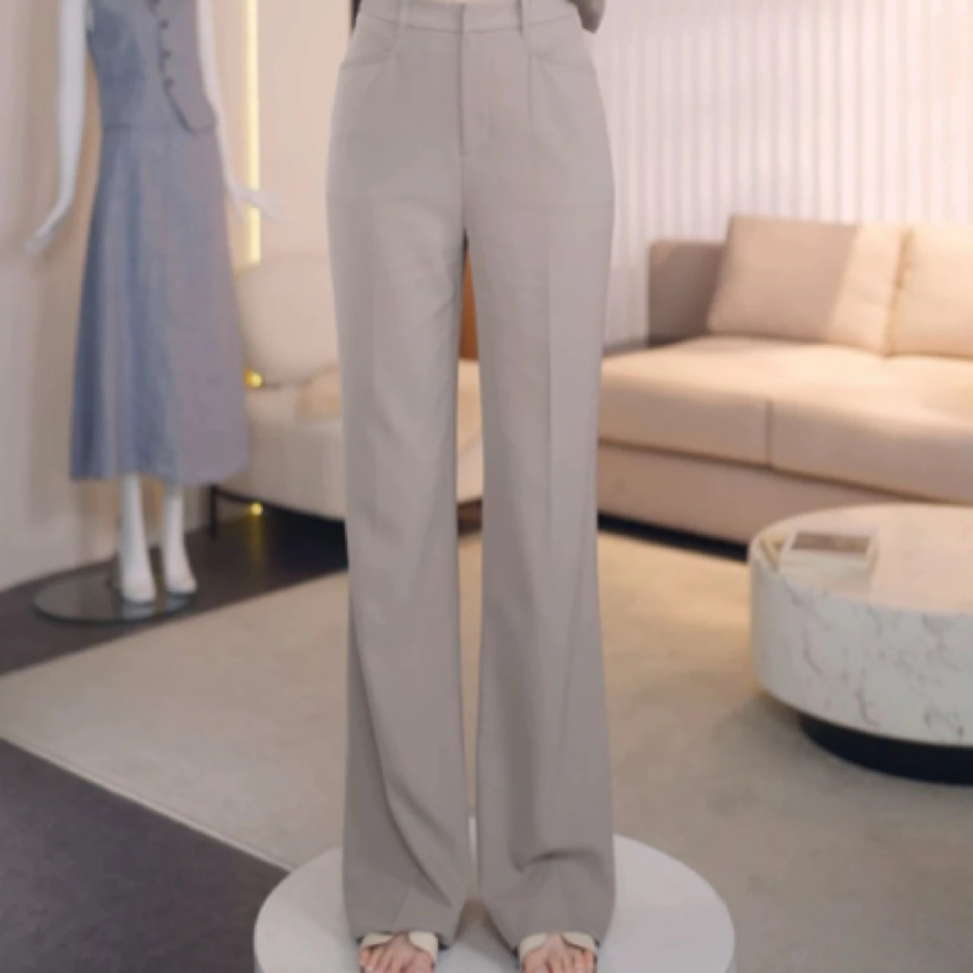 GIRDEAR/哥弟新款舒适高腰显瘦显腿四季款休闲时尚垂感长裤110030