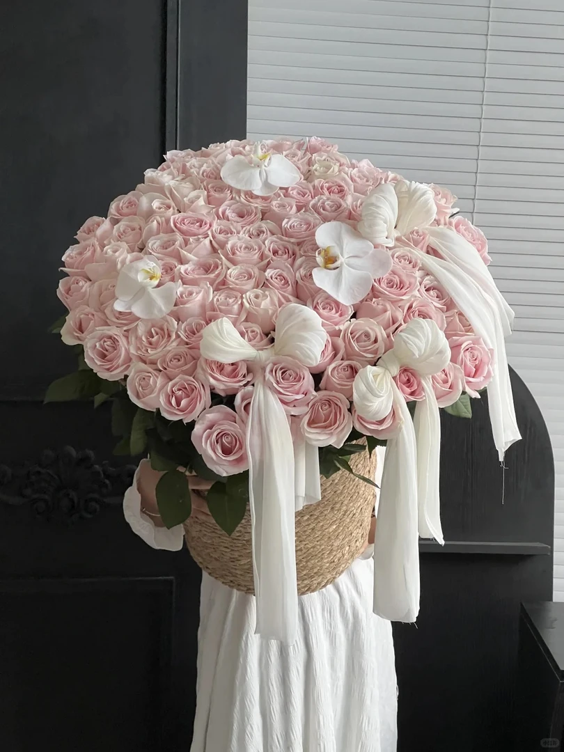 东方家新款七夕藤编北欧风花篮复古花店diy花艺资材编织风落地K3