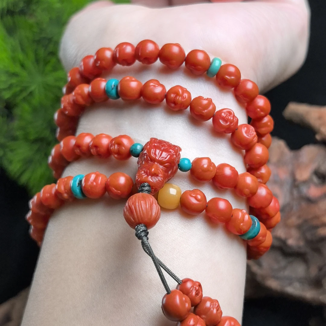 南红玛瑙典藏级佛公佛珠设计款百搭时尚