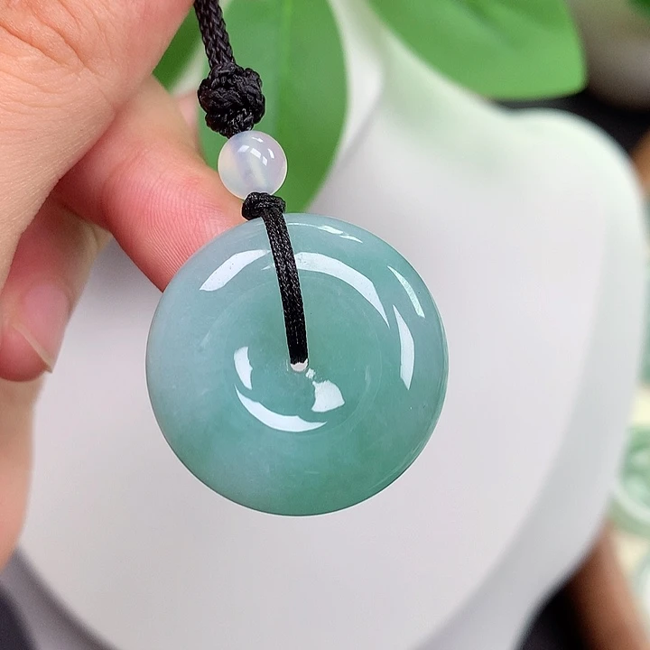 翡翠未镶嵌颈饰平安扣 27.3x10mm