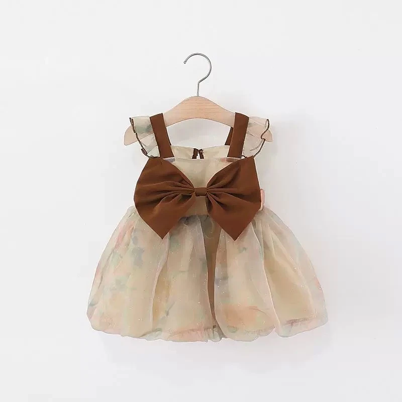 2025夏装新款小女孩连衣裙婴幼儿娃娃裙女宝宝时髦洋气结裙子